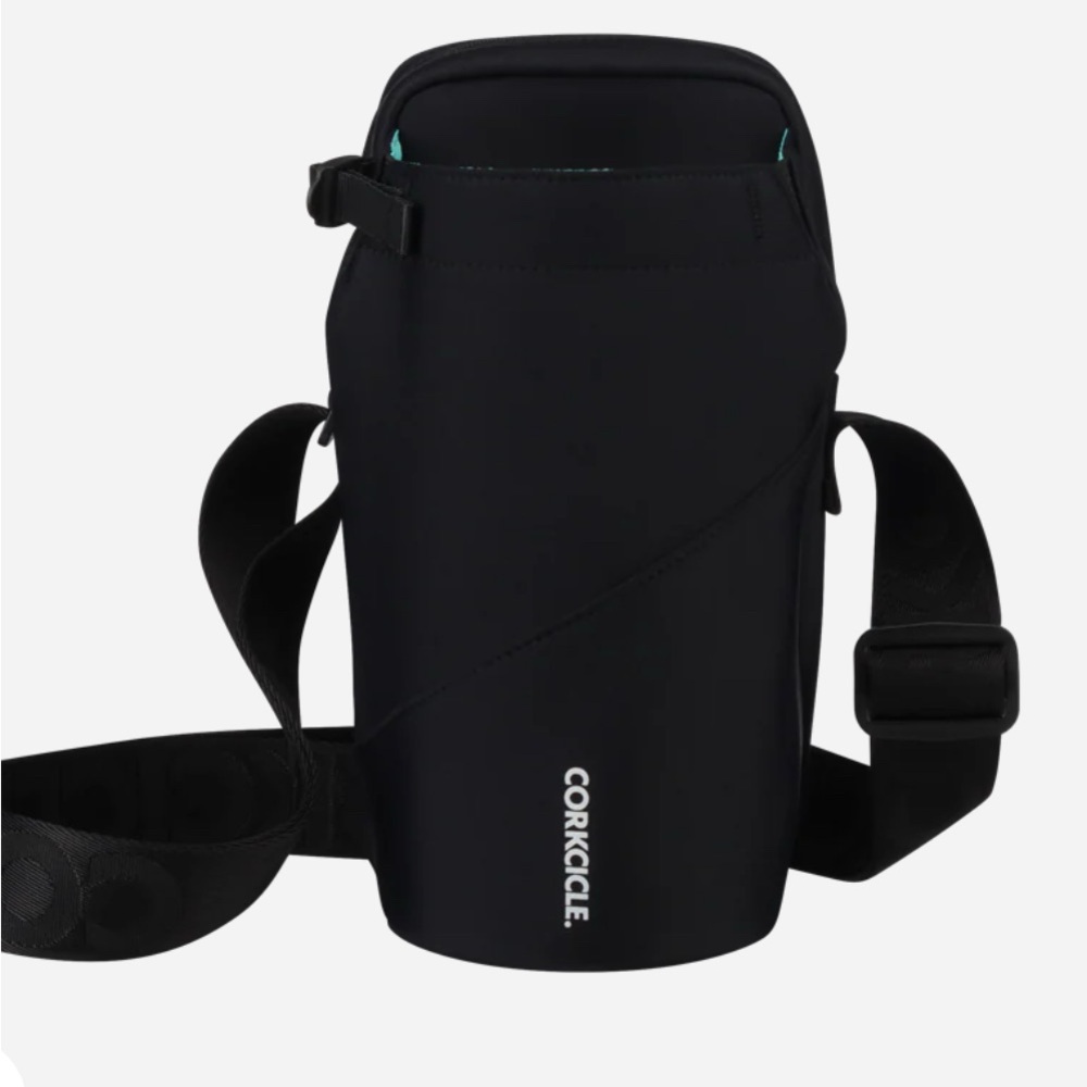 CORKCICLE BLACK CROSSBODY WATER BOTTLE SLING BAG